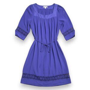 Umgee Royal Blue Lace Trim Boho Peasant Dress – Size L